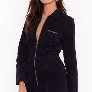 Corduroy Black Jumpsuit